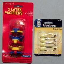 Pacifiers, Diaper Pins